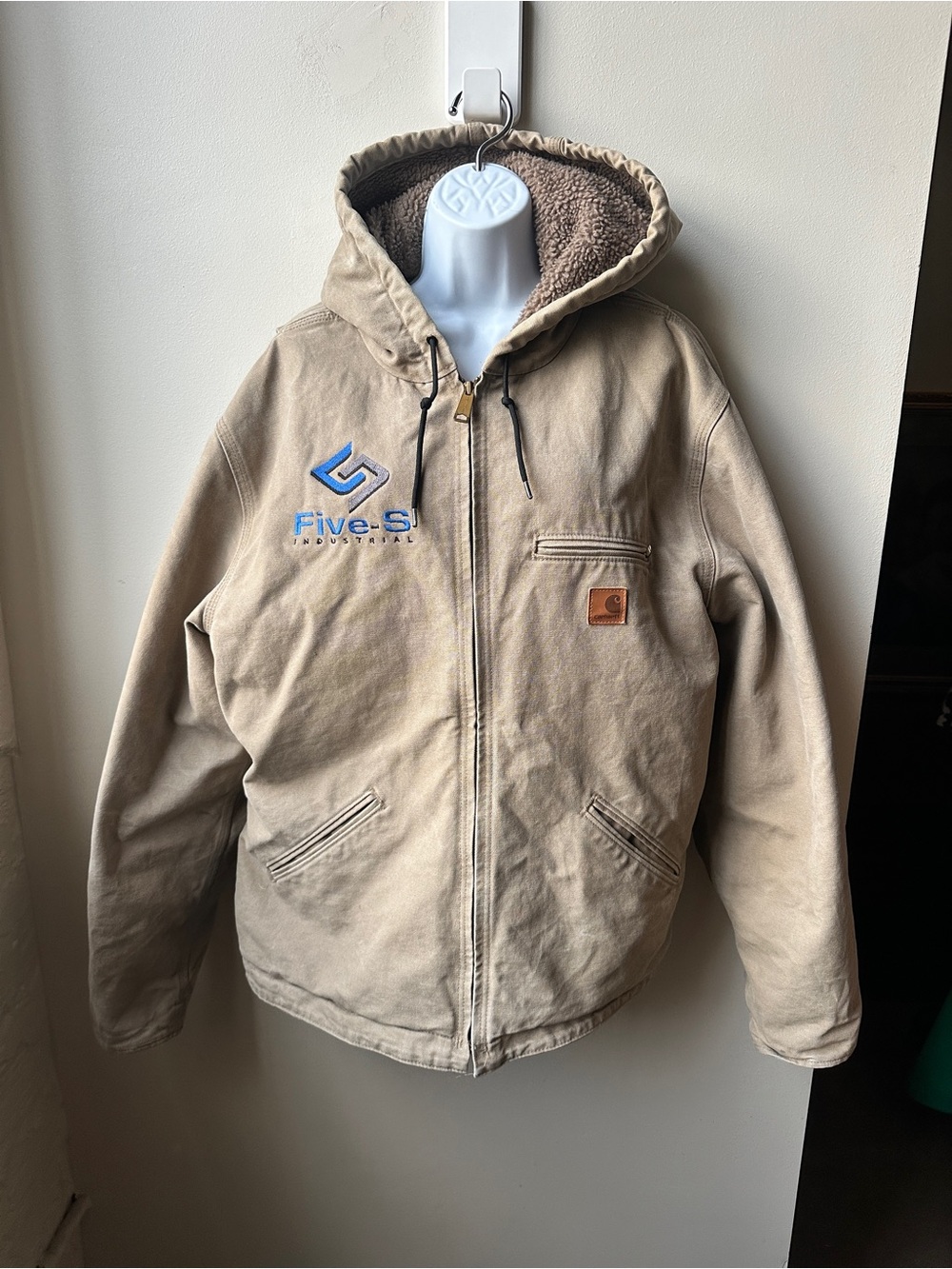 Carhartt J141 Sierra Sandstone Sherpa Lined Duck Work Jacket Tan, Large